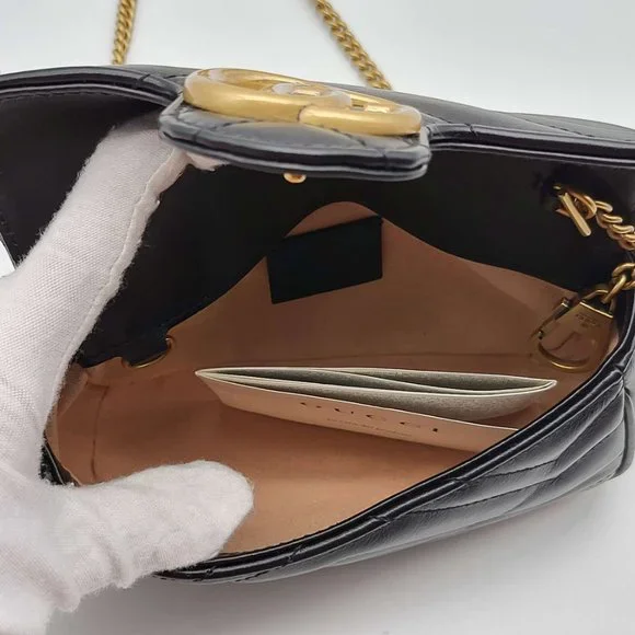 100% Authentic Gucci Marmont GG Quilted Super Mini Shoulder & Clutch Bag - Picture 10 of 13